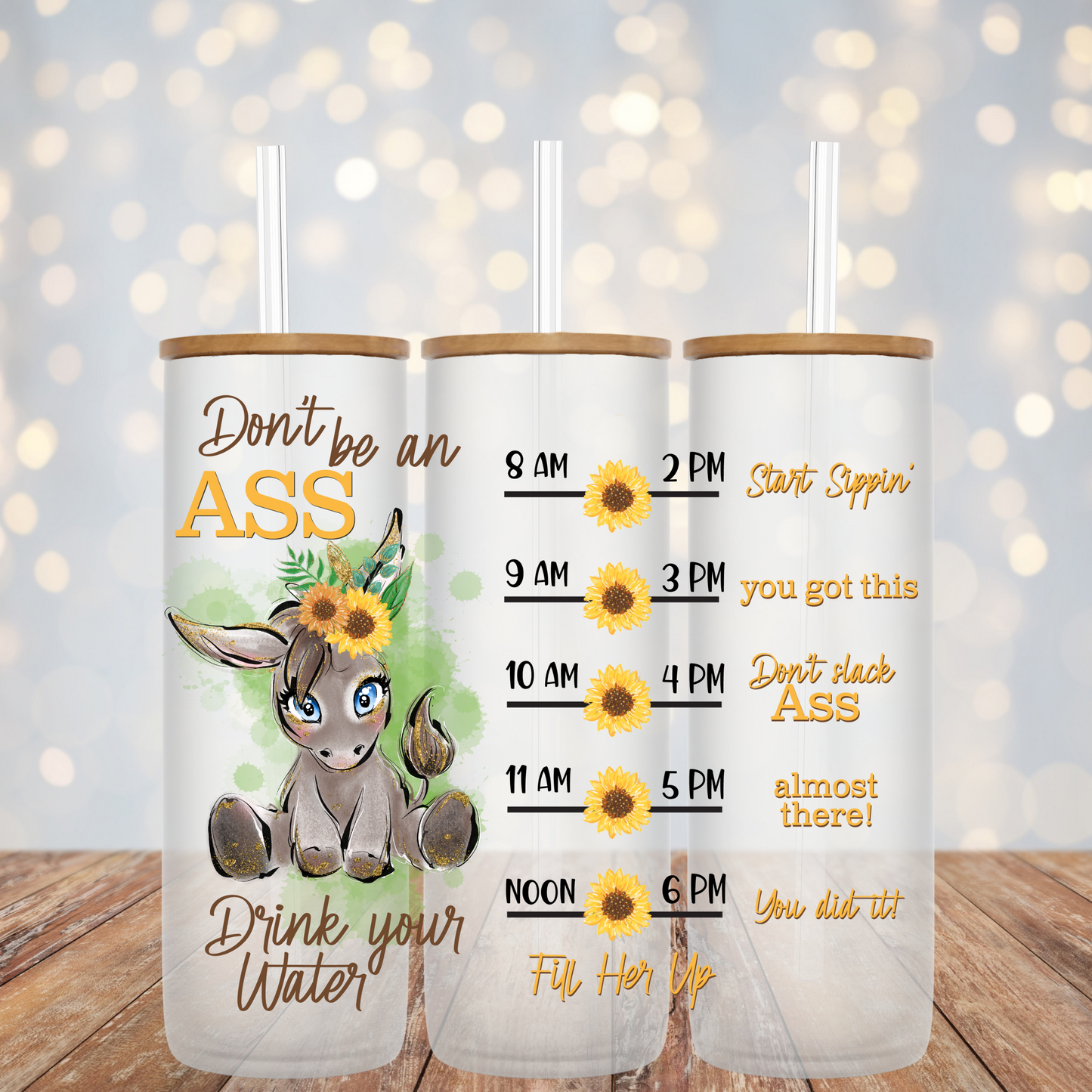 Don't Be Water Tracker-25oz Frosted Glass